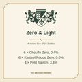 Zero & Light: 16 bottles, 6 Chouffe Zero 0.4%, 6 Kasteel Rouge Zero 0.0% and 4 Petit Saison 3.4%