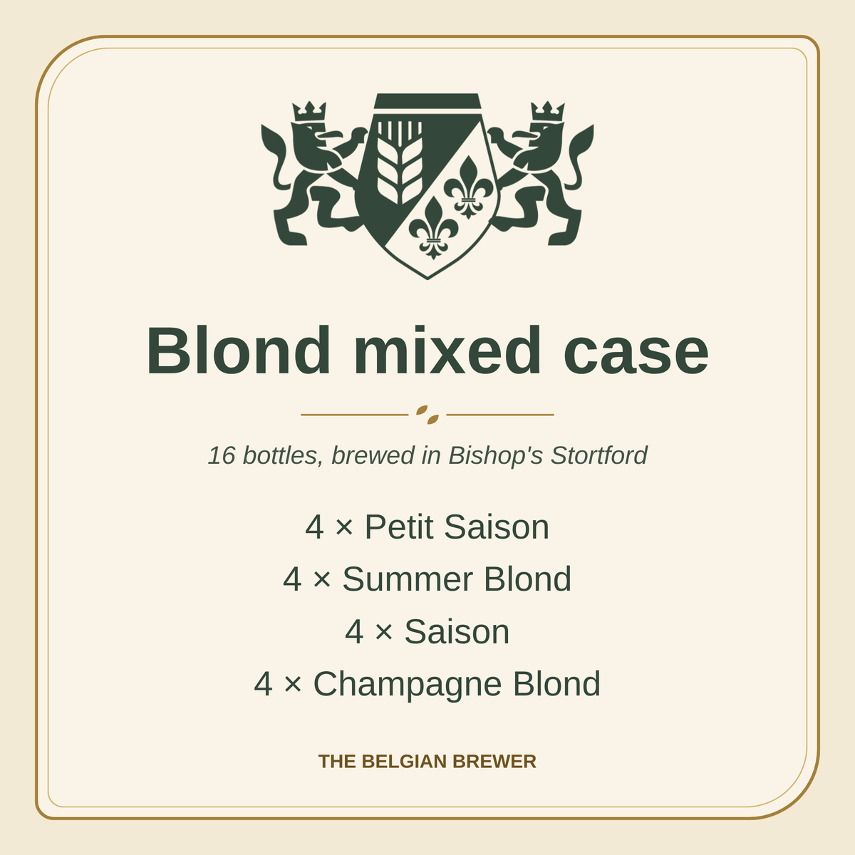 Blond mixed case: 16 bottles, 4 each of Petit Saison, Summer Blond, Saison and Champagne Blond