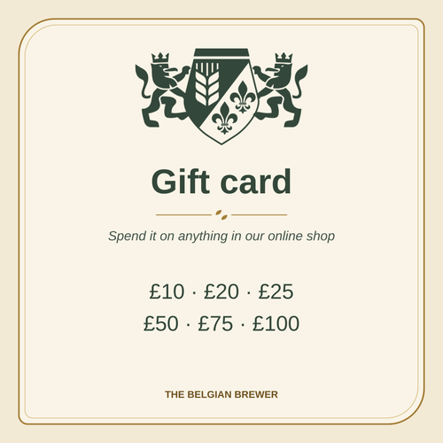 The Belgian Brewer gift card: spend it on anything in our online shop, £10 to £100